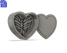 Load image into Gallery viewer, Heart Rib Cage Bath Bomb Mold STL File - for 3D printing - FILE ONLY - Ribcage Bath Bomb Press Shower Steamer