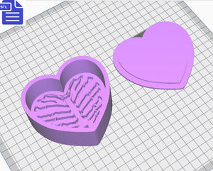 Heart Rib Cage Bath Bomb Mold STL File - for 3D printing - FILE ONLY - Ribcage Bath Bomb Press Shower Steamer