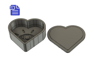Intuition Bath Bomb Mold STL File - for 3D printing - FILE ONLY - Intuition Heart Bath Bomb Press Shower Steamer