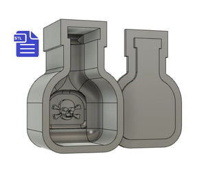 Poison Bottle Bath Bomb Mold STL File - for 3D printing - FILE ONLY - Poison Potion Jar Bath Bomb Press Mould Shower Steamer