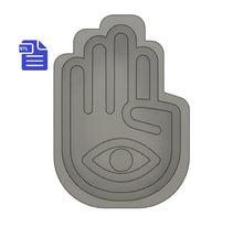 Load image into Gallery viewer, Hamsa STL File - for 3D printing - FILE ONLY - 2 piece Hamsa Bath Bomb Mold - can be used as a mold for bath bomb making Shower Steamer