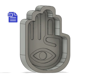 Hamsa STL File - for 3D printing - FILE ONLY - 2 piece Hamsa Bath Bomb Mold - can be used as a mold for bath bomb making Shower Steamer
