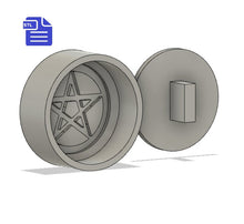 Load image into Gallery viewer, Pentagram Bath Bomb Press STL File - for 3D printing - FILE ONLY - print your own mold to make bath bombs Shower Steamer