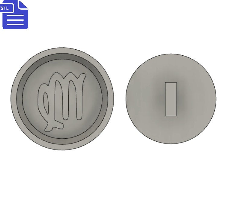 Virgo Bath Bomb Press STL File - for 3D printing - FILE ONLY - print your own molds for bath bombs - Zodiac Symbol Shower Steamer