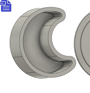 Crescent Moon Bath Bomb Press STL File - for 3D printing - FILE ONLY - Crescent Moon Bath Bomb Mold Shower Steamer