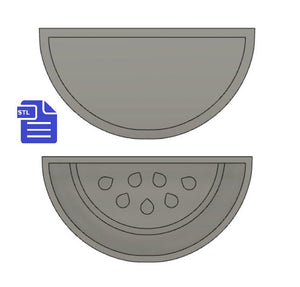 2pc Watermelon Slice Bath Bomb Mold STL File - for 3D printing - FILE ONLY - 2 piece Watermelon Bath Bomb Hand Press Shower Steamer