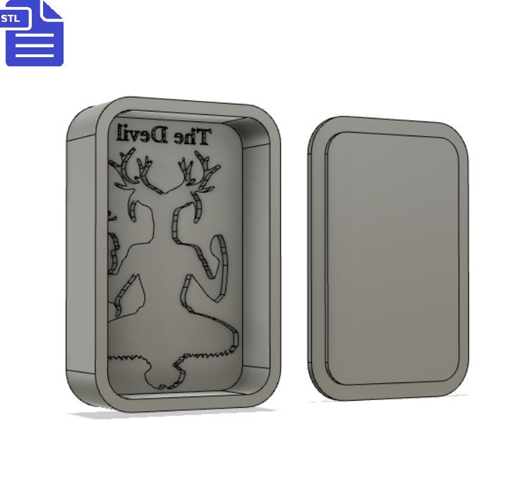 The Devil Tarot Card Bath Bomb Mold - STL File - for 3D printing - FILE ONLY - Bath Bomb Press Shower Steamer