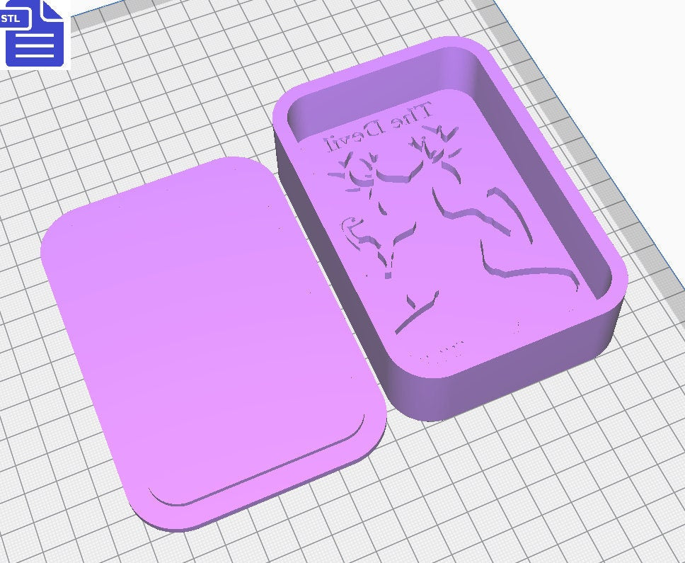 The Devil Tarot Card Bath Bomb Mold - STL File - for 3D printing - FILE ONLY - Bath Bomb Press Shower Steamer