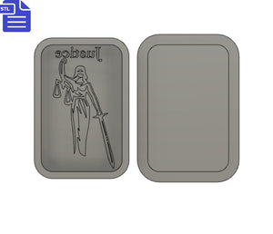 Justice Tarot Card Bath Bomb Mold STL File - for 3D printing - FILE ONLY - Tarot Bath Bomb Press Shower Steamer