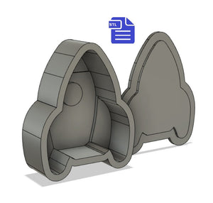 Rocket Bath Bomb Mold STL File - for 3D printing - FILE ONLY - Rocket Bath Bomb Press Shower Steamer