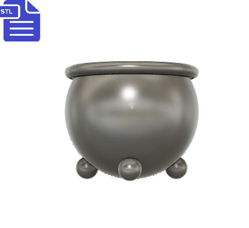 3D Cauldron STL File - for 3D printing - FILE ONLY