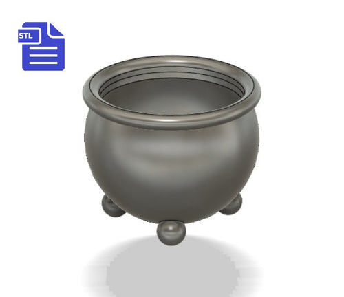 Hollow 3D Cauldron STL File - for 3D printing - FILE ONLY - Halloween Decoration