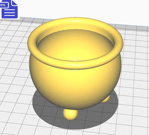 Hollow 3D Cauldron STL File - for 3D printing - FILE ONLY - Halloween Decoration