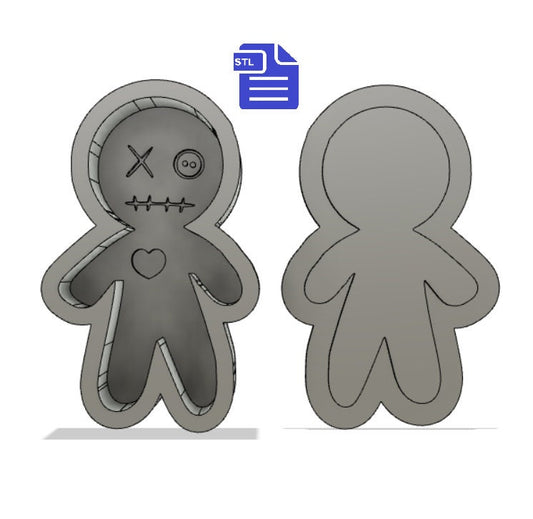 Voodoo Doll Bath Bomb Mold STL File - for 3D printing - FILE ONLY - Bath Bomb Press Mould Shower Steamer