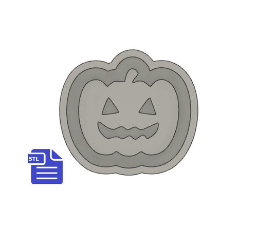 Halloween pumpkin silhouette STL File - for 3D printing - FILE ONLY - with tray to make silicone molds - diy freshies mold