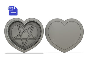 Heart Pentagram Bath Bomb Mold STL File - for 3D printing - FILE ONLY - Heart Pentagram Bath Bomb Press Mould Shower Steamer
