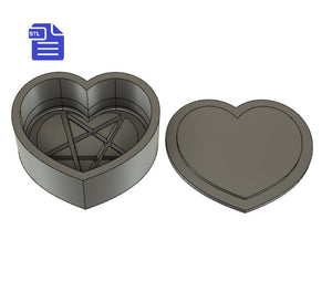 Heart Pentagram Bath Bomb Mold STL File - for 3D printing - FILE ONLY - Heart Pentagram Bath Bomb Press Mould Shower Steamer