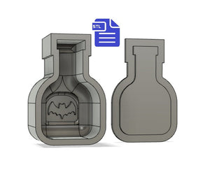 Bat Wings Potion Bath Bomb Mold STL File - for 3D printing - FILE ONLY -  Potion Bottle Bath Bomb Press Mould Shower Steamer