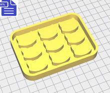 Load image into Gallery viewer, 9 pieces Cat Head STL File - for 3D printing - FILE ONLY - with tray to make your own silicone molds - diy freshies mold