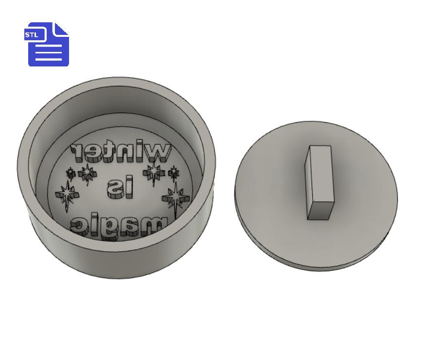 winter is magic Bath Bomb Mold STL File - for 3D printing - FILE ONLY - Bath Bomb Press Mould Shower Steamer