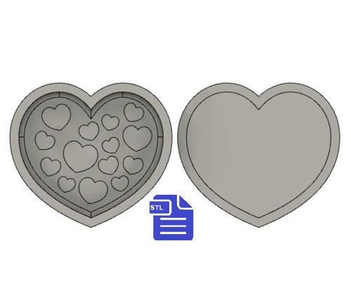 Heart Bath Bomb Mold STL File - for 3D printing - FILE ONLY - Bath Bomb Press, Shower Steamer