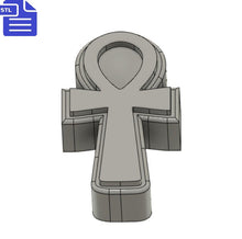 Load image into Gallery viewer, 3.6 oz Ankh STL File - for 3D printing - FILE ONLY - deep design to make molds for bath bombs, soap or candles