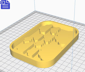 Clouds STL File - for 3D printing - FILE ONLY - tray included to make silicone molds - diy freshies mold