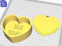 Load image into Gallery viewer, Be Mine Bath Bomb Mold STL File - for 3D printing - FILE ONLY - Heart Bath Bomb Press - Shower Steamer Mold