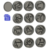 Load image into Gallery viewer, Star Sign Constellations Bath Bomb Mold STL File - for 3D printing - FILE ONLY - Zodiac Bath Bomb Press - Shower Press Circle Disc Bar Mould