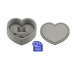 Be Mine Bath Bomb Mold STL File - for 3D printing - FILE ONLY - Heart Bath Bomb Press - Shower Steamer Mold