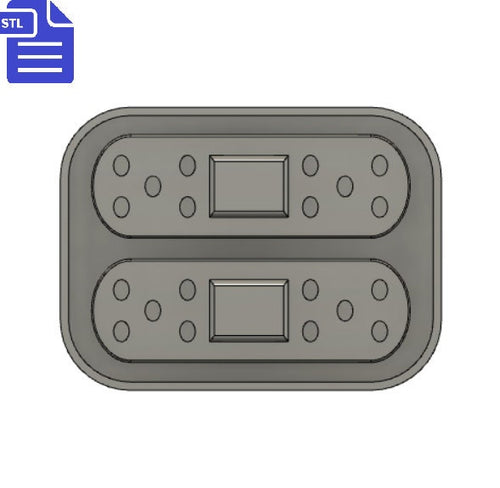 Bandage Mold Tray STL File - for 3D printing - FILE ONLY - with tray to make silicone molds - diy freshies mold