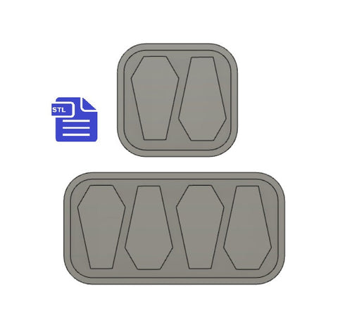 Coffin Mold Tray STL File - for 3D printing - FILE ONLY - with tray to make silicone molds - diy freshies mold