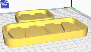 Coffin Mold Tray STL File - for 3D printing - FILE ONLY - with tray to make silicone molds - diy freshies mold