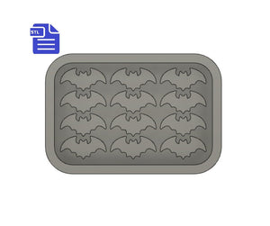 Bats Silicone Mold Tray STL File - for 3D printing - FILE ONLY - for silicone mold making - diy freshies mold