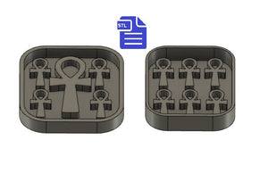 Ankh Mold Tray STL File - for 3D printing - FILE ONLY - with tray to make silicone molds - diy freshies mold