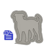 Load image into Gallery viewer, American Bulldog Silhouette Mold Tray STL File - for 3D printing - FILE ONLY - with tray for silicone mold making - diy freshies mold
