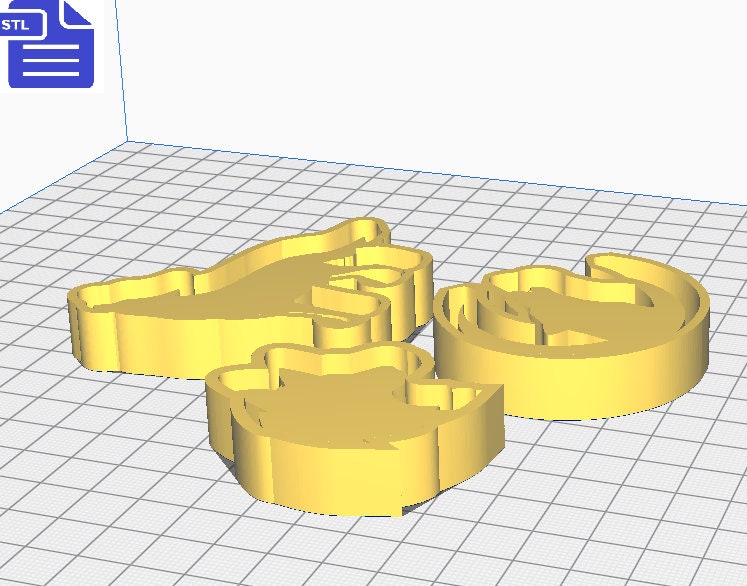 Wolf Mold Trays STL File - for 3D printing - FILE ONLY - with trays to make silicone molds - howling wolf, wolf head, crescent moon, wolves