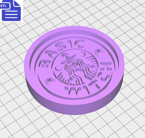 Basic Witch Coaster STL File - for 3D printing - FILE ONLY - Witchy Coaster