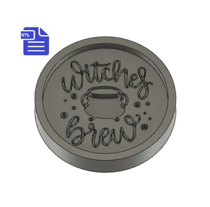 Witches Brew Coaster STL File - for 3D printing - FILE ONLY - Witchy Coaster - Digital Download
