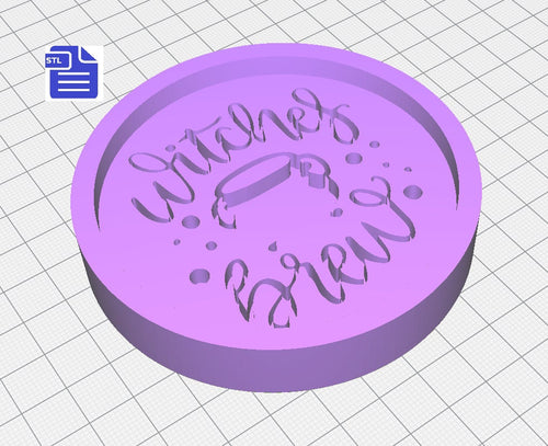 Witches Brew Coaster STL File - for 3D printing - FILE ONLY - Witchy Coaster - Digital Download