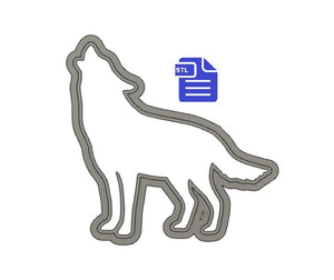 Howling Wolf Cookie Cutter STL File - for 3D printing - FILE ONLY - Digital Download