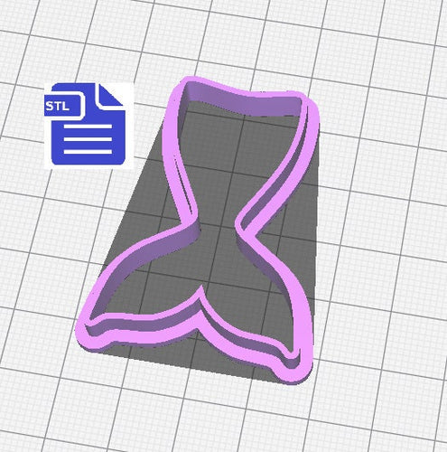 Mermaid Tail Cookie Cutter STL File - for 3D printing - FILE ONLY - Digital Download