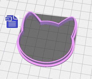 Cat Head Cookie Cutter STL File - for 3D printing - FILE ONLY - Digital Download