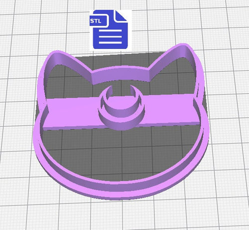 Lunar Cat Cookie Cutter STL File - for 3D printing - FILE ONLY - Digital Download