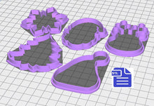 Load image into Gallery viewer, Christmas Set Cookie Cutter STL File - for 3D printing - FILE ONLY - Digital Download