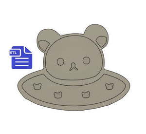 Bear ufo spaceship Straw Topper STL File - for 3D printing - FILE ONLY - Instant Digital Download
