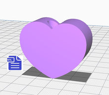 Load image into Gallery viewer, Flat Heart Straw Topper STL File - for 3D printing - FILE ONLY - Instant Digital Download