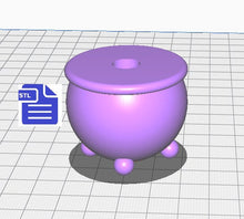 Load image into Gallery viewer, 3D Cauldron Straw Topper STL File - for 3D printing - FILE ONLY - Instant Digital Download