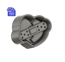Load image into Gallery viewer, Mended Broken Heart Tray Mold STL File - for 3D printing - FILE ONLY - tray included for silicone mold making - diy freshies mold