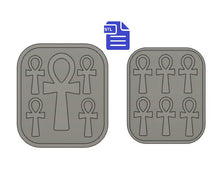 Load image into Gallery viewer, Ankh Mold Tray STL File - for 3D printing - FILE ONLY - with tray to make silicone molds - diy freshies mold